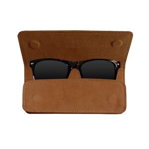 GHANCHE Nubuck Leather Glasses Cover (Golden Brown) GH-GC-03