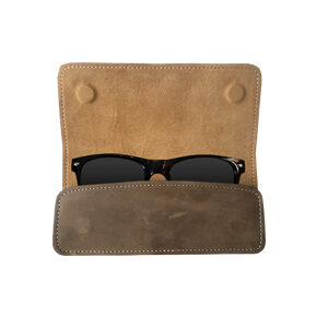 GHANCHE Leather Glasses Cover (Wood Brown) GH-GC-02