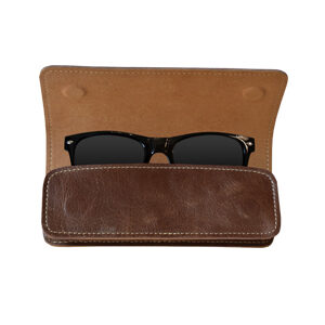 GHANCHE Leather Glasses Cover (Textured Brown) GH-GC-01