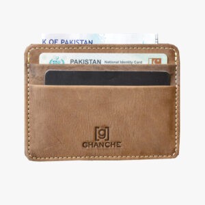 GHANCHE Sleek Leather Card Holder (Wood Brown) GH-SLK-03