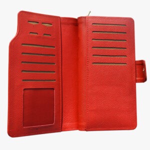 Ladies Clutch with zipped Pocket Red