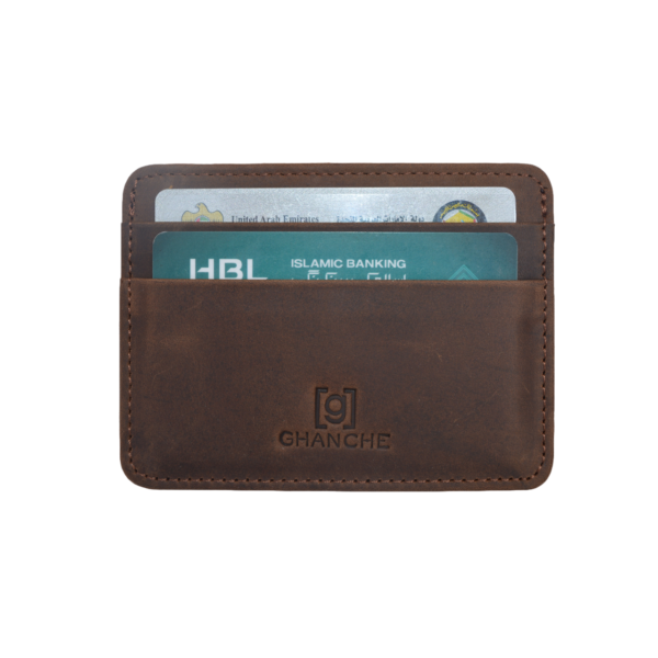 GHANCHE Sleek Leather Card Holder (Dark Brown) GH-SLK-01